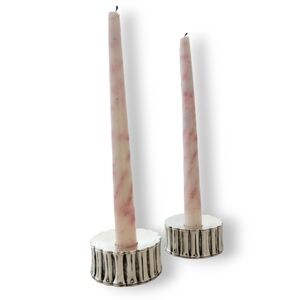 Vintage F.B. Rogers Silver Plate Bamboo Candlestick Holders Pair Japan